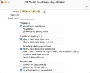 Veidot pasūtījumu piegādātājiem