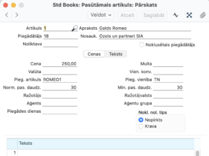 pasūtījuma artikuls