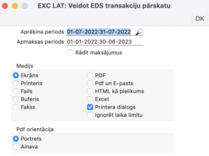 EDS transakciju pārskats