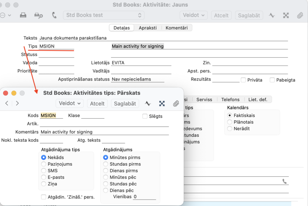 parakstīšanas uzdevums