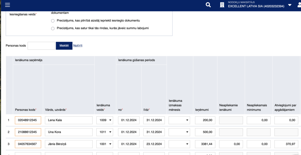 Paziņojums par FP EDS