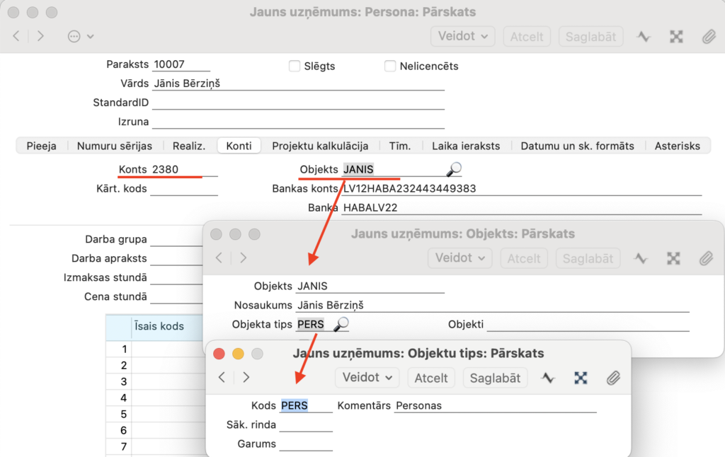 personas objektu tips