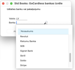 gocardless bankas izvēle