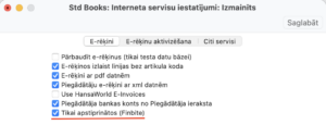 Iestatījums Tikai apstiprinātos e-rēķinu saņemšanai no Finbite