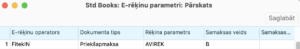 E-rēķinu parametri: FitekIN priekšapmaksas rinda ar rēķina parametru AVIREK