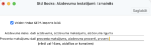 aizdevumu iestatījumi