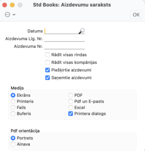 aizdevumu saraksts