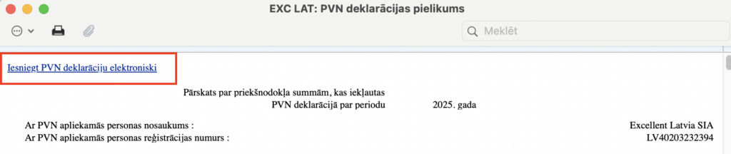 iesniegt pvn deklarāciju elektroniski