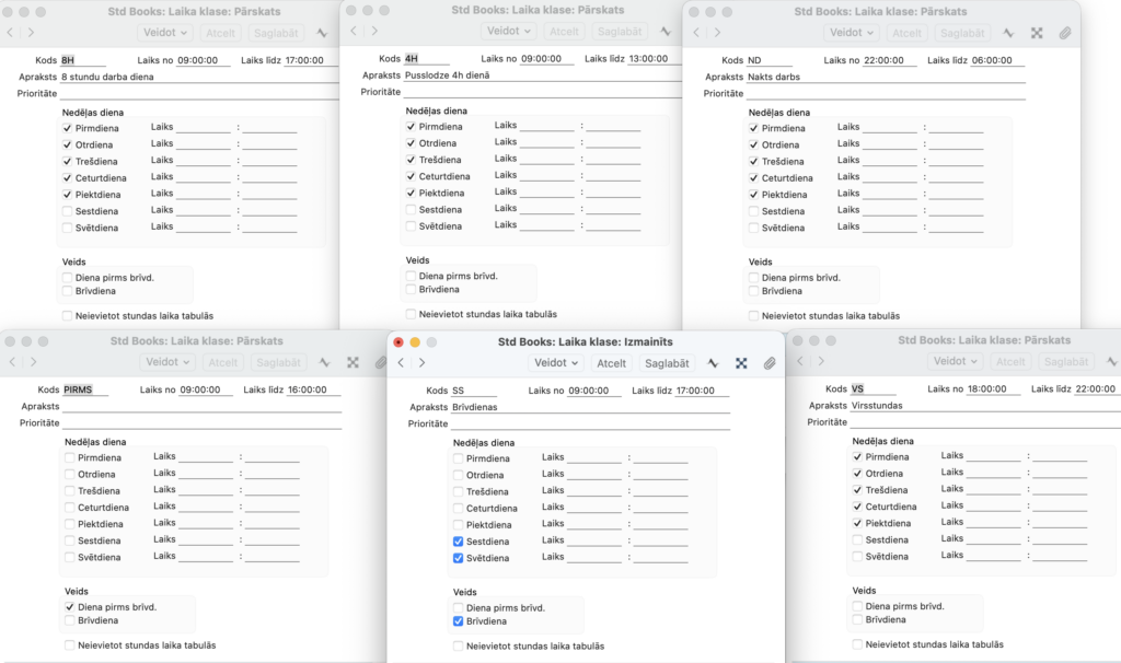 laika klases piemēri