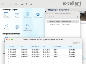 numuru sērijas grāmatojumiem