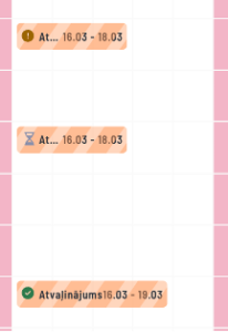 apstiprināšanas statusa ikonas