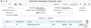 Kā iegrāmatot piegādātāja atgriezto avansa maksājumu?