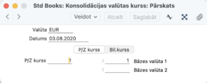Konsolidācijas valūtu kursi