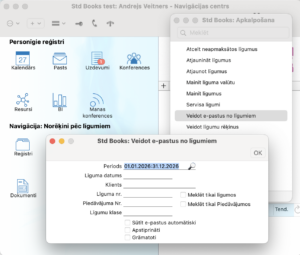 Apkalpošanas logs Veidot e-pastus no Līgumiem ar atlases laukiem Excellent Books
