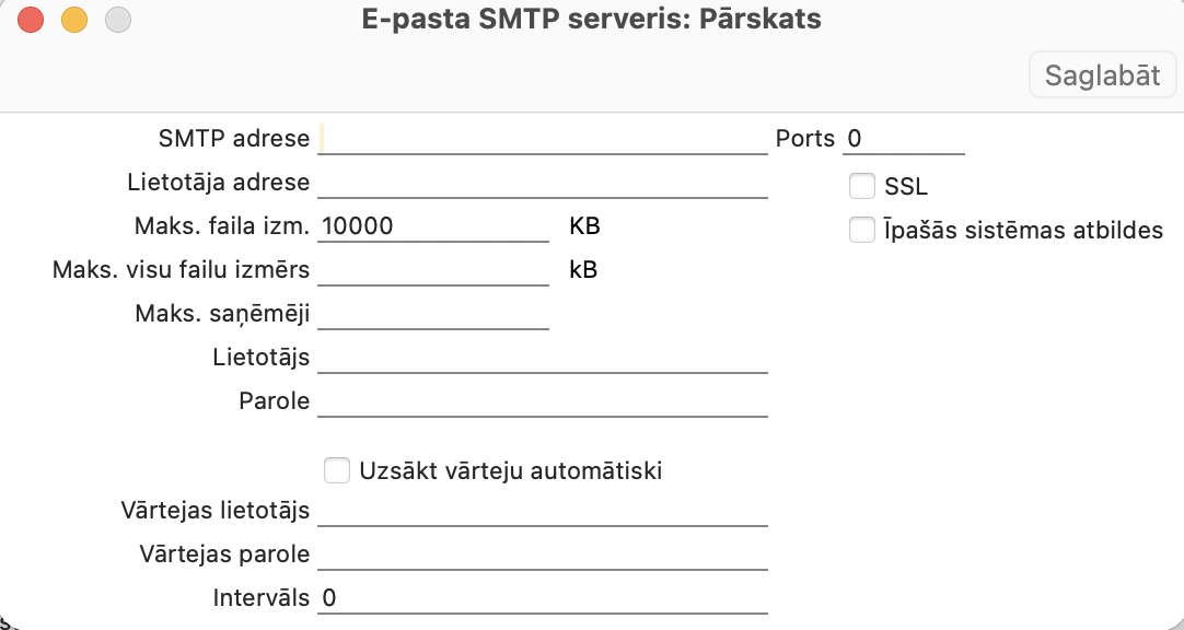 E-pasta SMTP serveris ar tukšu lauku SMTP adrese pirms Microsoft 365 sūtīšanas iestatīšanas